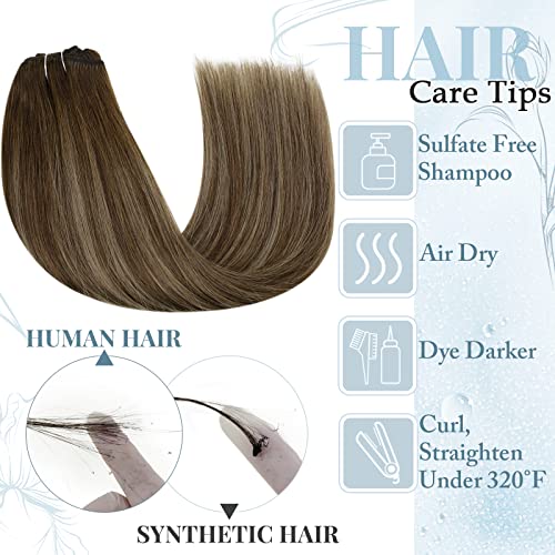 Clipe de runatura em extensões de cabelo clipe real de cabelo humano real em extensões naturais de cabelo ombre chocolate marrom para