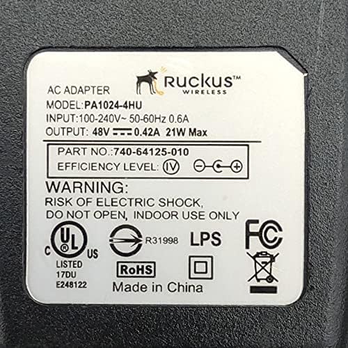 Ruckus PA1024-4HU 48V 0,42A Adaptador CA 740-64125-010 plug in