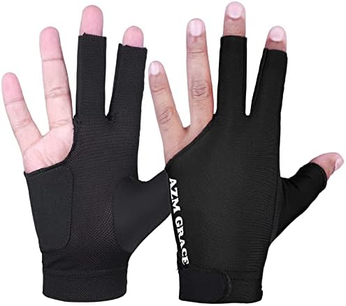 AZM 3 Fingers Pool Luvas Billiards Shooters da mão direita Snooker Cue Sport Glove Show Luvas para homens atiradores de bilhar