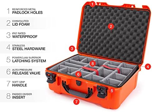 NANUK 940 Caso dura à prova d'água com divisores acolchoados - laranja