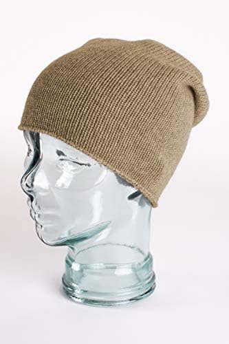 Shorts de Hawick Men's Cashmere Beanie Hat - Dark Natural - Made in Scotland by Love Cashmere