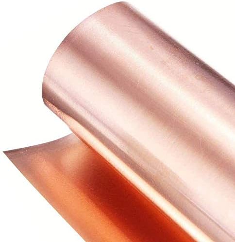 NIANXINN 99,9% de cobre puro Placa de folha de folha de metal T2 Rolo de alumínio de metal de alta pureza, 100x1000mm, espessura