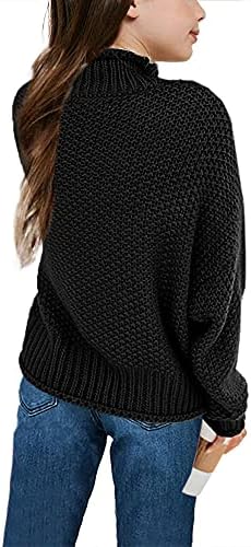 IMily Bela Girls Turtleneck suéters Kids Batwing Sleeve Knit Roupe