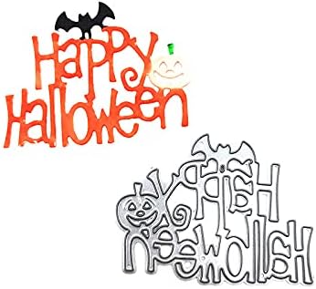 Happy Halloween Palavras mordidas picadas de recortes de metal scrapbooking estêncils morrem para álbum de fotos em relevo DIY