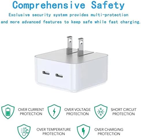 iPhone Dual Usb-C Porta Compacta Adaptador de Energia [GAN] PD 3.0 Bloco de carregador de parede Plugue dobrável Tipo dobrável