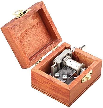 Thypt mini madeira de madeira caixa de música metal mecânica modelagem artesanato de aniversário decorações de casa