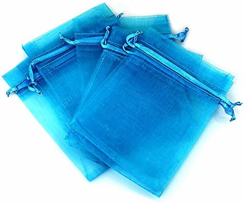 Zhi jin 100pcs grosso cordão de tração de jóias bolsas de jóias para festa de bolsas de bolso de bolso de bolso de bolso conjunto lago azul 5x7