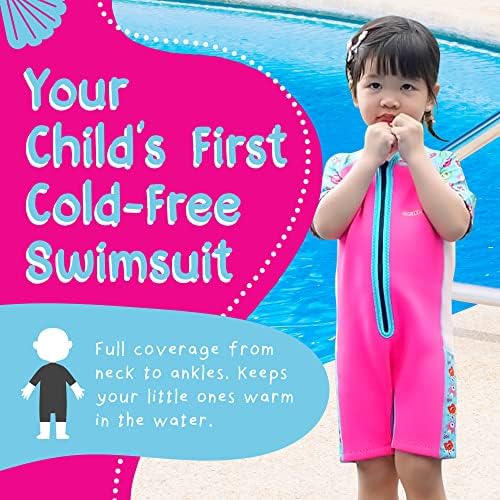 Cheekaaboo Wobbie Kids Swimsuit, Thermal Boys and Girls Swimsuit, feito com UPF50+ Neoprene, trajes de banho seguros da praia