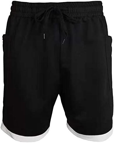 Yuesuo Mens Casual Summer Fashion Set Hoodie e shorts pretos