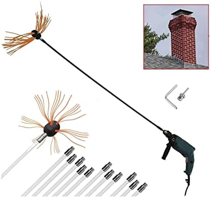 Langfeng Chimney Sweep Kit Chimney Kit Ferramenta de limpeza da chaminé com 6/8/10/12 hastes, escovas de varredura