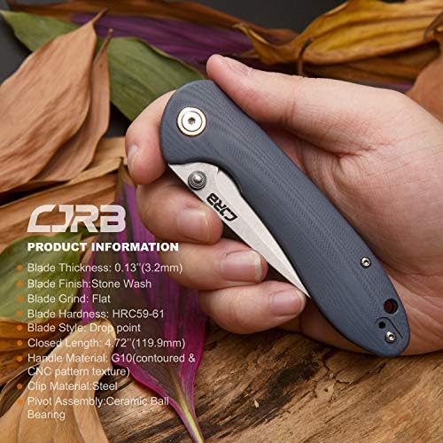 CJRB feldspato azul agrupado com CJRB RIA Green Great EDC Knife Companion