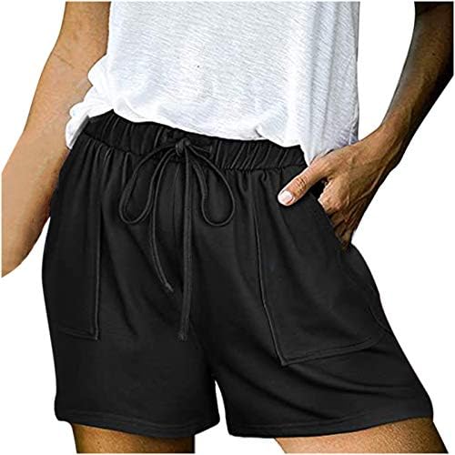 Shorts femininos para shorts de cintura elástica de cintura elástica de verão calças casuais femininas e jeans femininos soltos