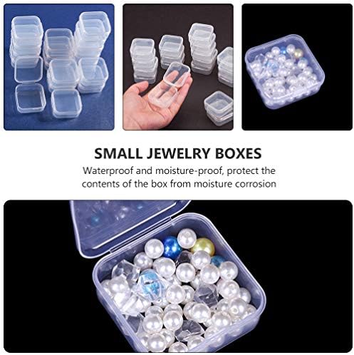 Cabilock 18pcs mini caixa de armazenamento de plástico pequeno recipiente de plástico transparente, pílulas de viagem com tampas