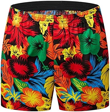 Xxbr pijamas boxer shorts para homens, havaiano deixa shorts casuais casuais em casa tecidos