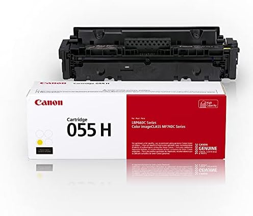 Toner genuíno da Canon, cartucho 055 amarelo, alta capacidade de 1 pacote e toner genuíno, cartucho 055 magenta, alta capacidade