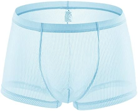 Roupa íntima masculina Sexy Mesh Briefres de boxe respirável Cotton Boxer Stretcher Brief para homens, Pacote de troncos