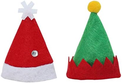 AMOSFUN 24PCS Mini chapéus de Natal Collipop Candy Candy Capa Santa Lollipop envolve o Toppers de férias de garrafa de