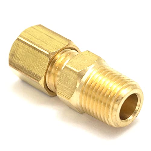 1/8 1/4 3/8 1/2 NPT Male - Fit Tube O.D 1/8 3/16 1/4 3/8 Conectores de tubo de ajuste de compressão de latão