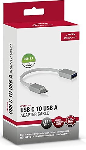 Cabo adaptador de link de velocidade USB para USB A - USB para USB A Adaptador Comprimento do cabo do cabo 10 cm de alumínio prateado