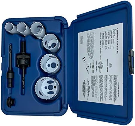 Disston E0212165 Blu-Mol Blu-Mol Bi-Metal Hole Kits, kit de serralheiro de 9 peças