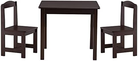 A mesa de madeira e o conjunto de cadeira de madeira inclui 2 cadeiras perfeitas para artesanato para lanche de casa