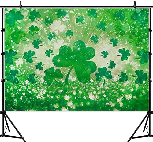 Wenmer 5x7ft Feliz cenário do dia de S.Patrick, Green Lucky Shamrocks Photons Background Backdrop Spring Bokeh Green Backdrop