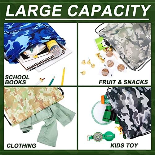 14 Packs Boy Drawstring Bag Party Favors Sacos de festa CAMO CAMOUFLAGEM BACO DE PANTRINO DE PANTIL BAGOM BAINHO FESTIDAS DE