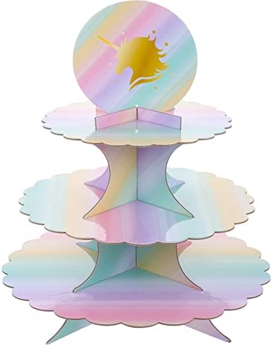 Decoração de casamento de amosfun Decorações de chá de bebê da floresta Decorações de papel Cupcake Stand descartável de 3 camadas