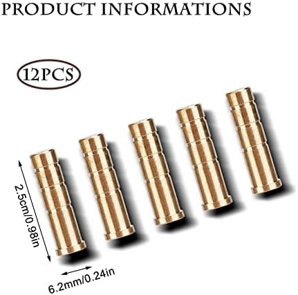 Amijoux 12 inserções de flecha de embalagem, inserções de alumínio de flechas de arco e flecha para ID 6,2 mm setas de carbono,