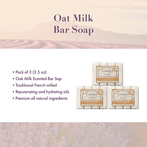 A La Maison Oat Milk Bar Soop - Triple French Mohed Natural Hidration Hand Soap Bar