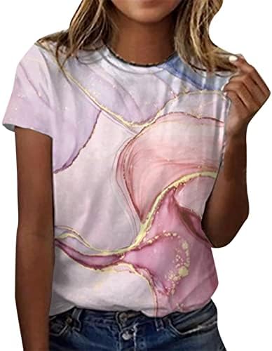 Tops clássicos de manga curta Tops de verão para mulheres camisetas de padrões florais camisetas casuais tee tops atléticos