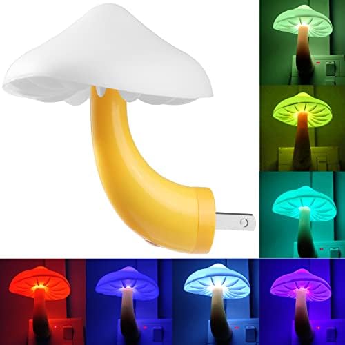 Rienar Mushroom Sensor LED Night Light ， Conecte 7 lâmpada mágica de mudança de cor, Mini Dream Bed Cut Lights colorido para