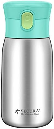 Secura Vacuum Isollente Stainless Straw Water Bottle com alça, 350 ml 12 onças, verde