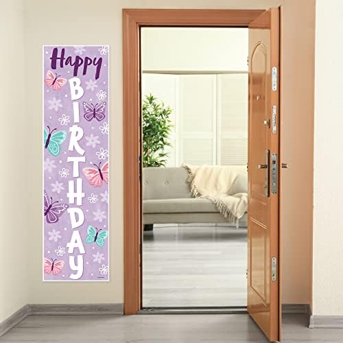 Big Dot of Happiness Beautiful Butterfly - Festa Floral Party Front Door Decoration - Banner vertical