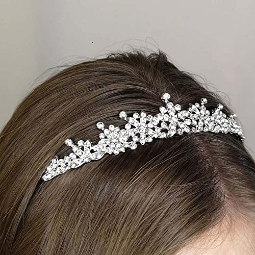 Crystal Tiara Crown for Women Bridal Hair Ornaments para concurso de aniversário Prom Meninas de Meninas Acessórios para