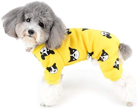 Pijamas de cachorro pequenos de lã ranphy com pés sorriso de puplo de cachorro de puplo de puplo de puplo de inverno macio