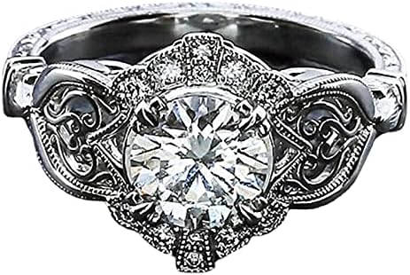 2023 Feminina anel de casamento de anel de diamante de zircônia feminina anéis de empilhamento de rosa