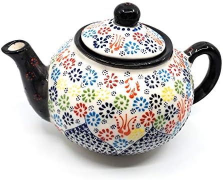 Feito à mão tradicional da cerâmica turca de chá de bule decorativo para dois
