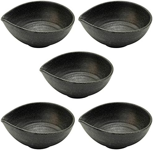 林金 之助 商店 mino ware 82-16-41e bola de boca única, pequena, conjunto de 5, estilo bizen