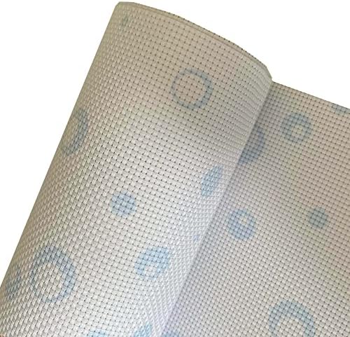 11 Conde o tecido de bordado de pano AIDA, bolinhas de bolha azul em branco, W29 x L39