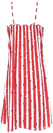 4 de julho Vestidos sexy de cabrela sexy para mulheres Mini vestido de verão Casual Flag de bandeira mangas estrelas sem