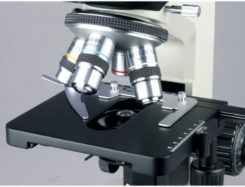 Microscópio trinocular composto T490-DK AMSCOPE, oculares WF10X, ampliação 40x-1000X, campo brilhante/campo escuro,