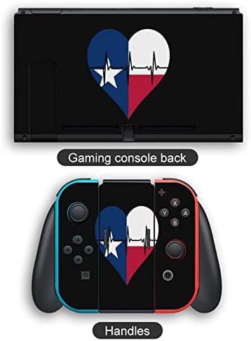 Ame os adesivos de decalques de batimentos cardíacos do Texas cobrem o painel frontal protetor da pele para Nintendo