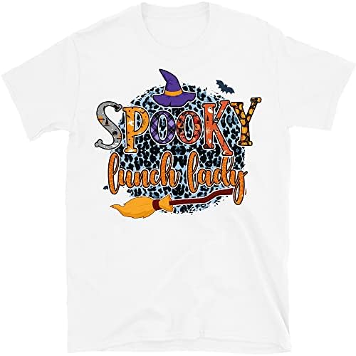 T-shirt da senhora do almoço de Halloween, camisa de cafeteria, camisa de dama de almoço escolar, camiseta do trabalhador de cafeteria,