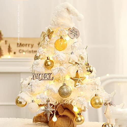 Mini árvore de Natal de árvore de Natal Árvore de Natal Artificial Pequena Árvore de Natal com Luzes e Ornamentos para Decoração de