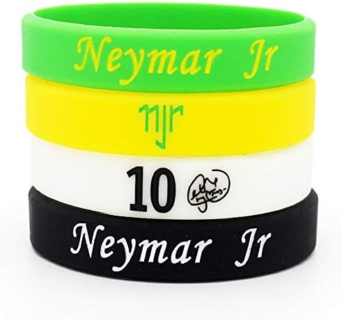 Fanwenfeng Soccer Cristiano Ronaldo Lionel Messi Neymar Signature Wrists CR7 Sport Football Star Silicone Bracelet 4 PCs