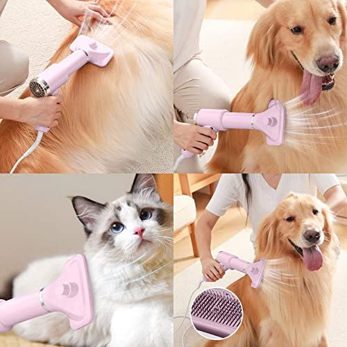 Ke1CLO 2 polegada de pet -tencher escova de secador de cabelo, baixo ruído caseiro de cão de gato secador de cabelo com escova