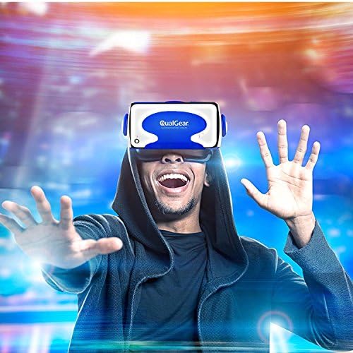 Óculos de VR de Qualgear - fone de ouvido de realidade virtual 3D para iPhone 7/Plus/6s/6 Plus/6/5 Samsung Moto Google e