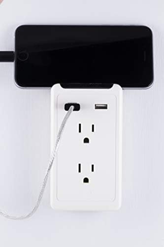 Adaptador de potência do plug-in da porta USB 2, branco, 27368