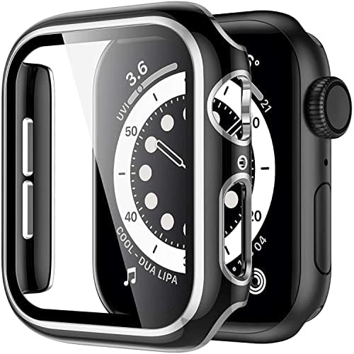 Capa WSCEBCK para Apple Watch Case 45mm 41mm 44mm 40mm 42mm Acessórios de 38 mm PC Protetor de tela de vidro temperado Iwatch